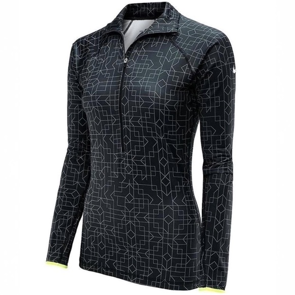 Nike Tops - Nike Pro Dri-Fit Half Zip Hyperwarm Geometric Pullover Size Small